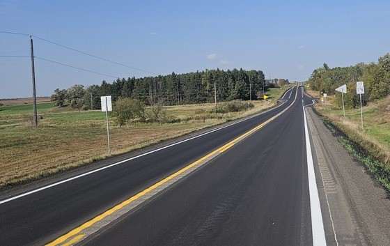 Hwy 25 photo of work done north of Pierz
