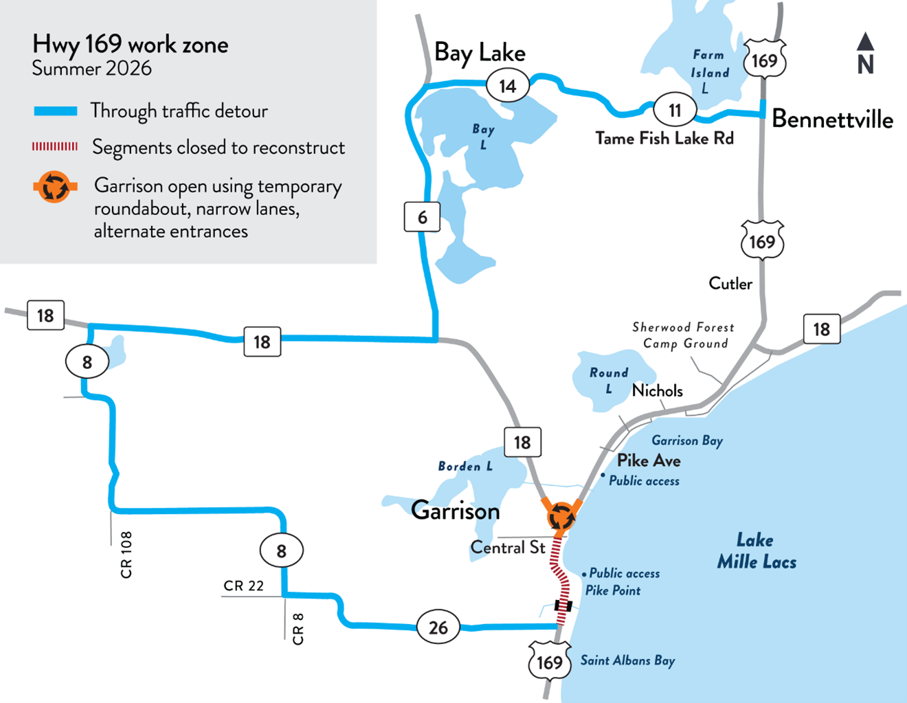 Hwy 169 work zone map