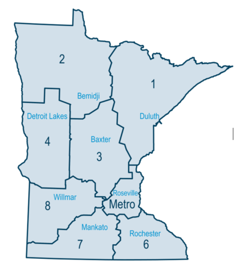 A map of District Offices